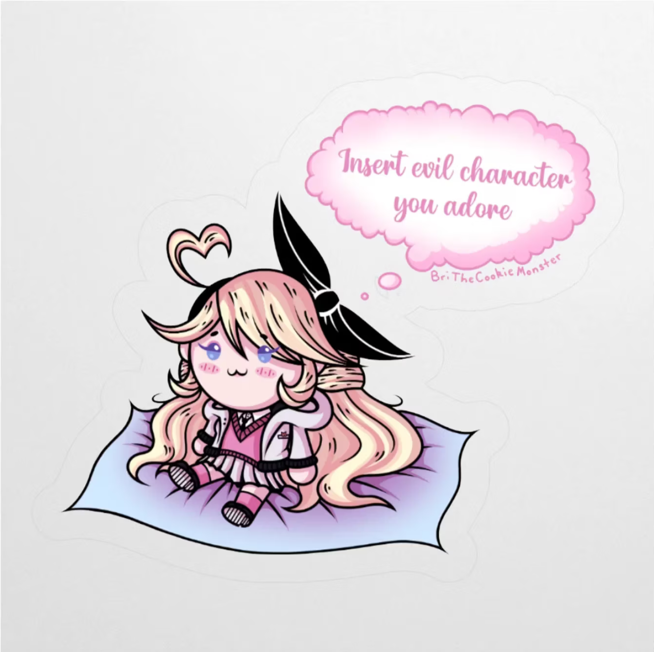 “Thinking About Fav Evil Characters” Weeby Sticker
