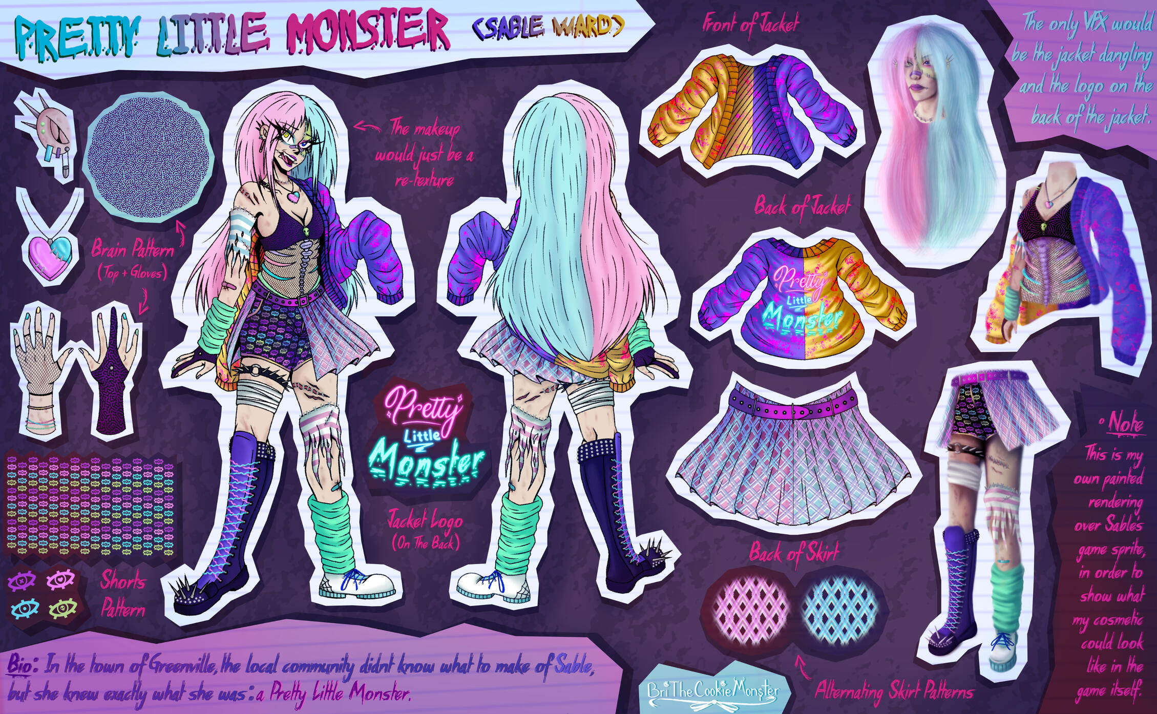 "Pretty Little Monster" Sable Ward Character Sheet [Design Contest Reference Sheet] - DBD