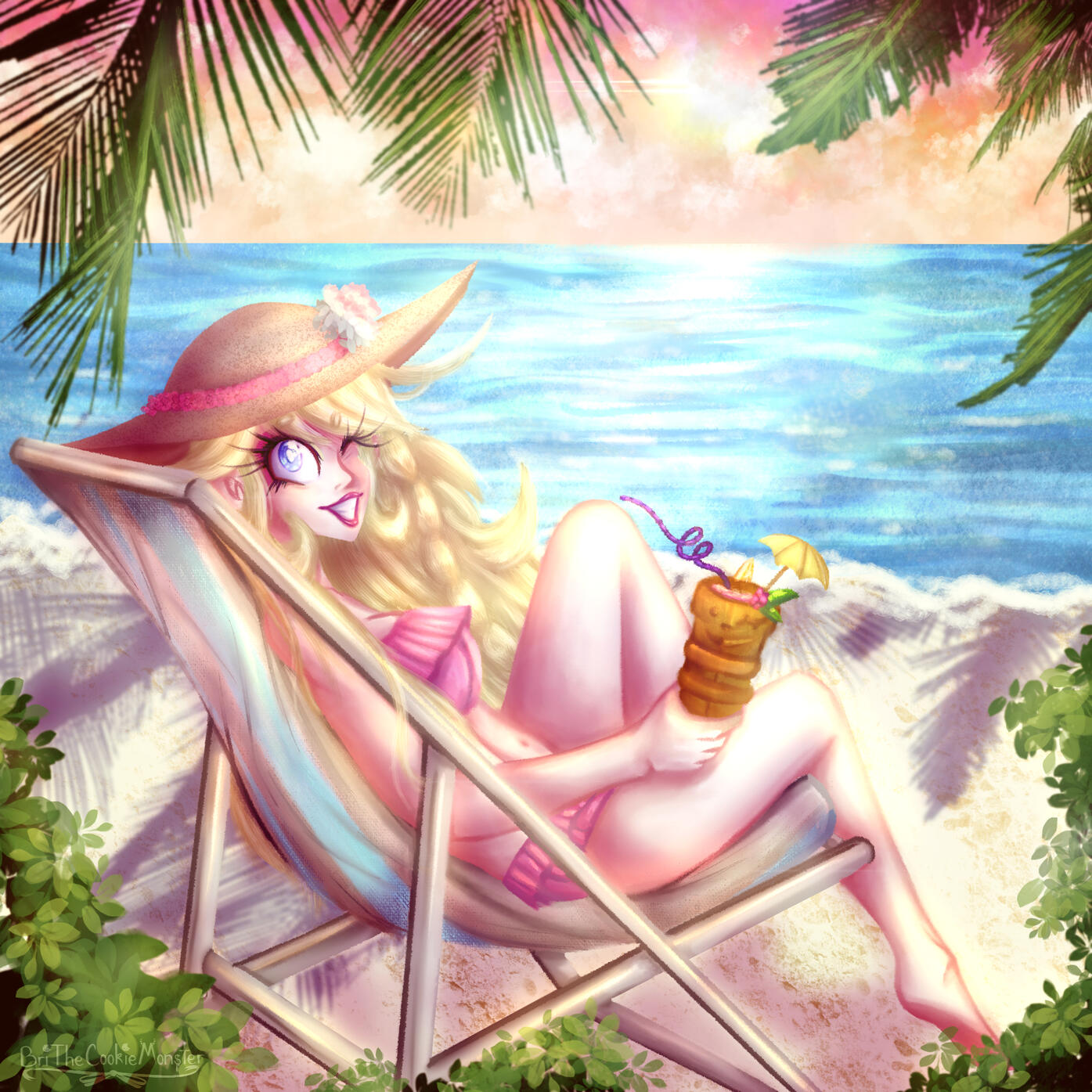WeebyNewz At The Beach [Digital Painting]